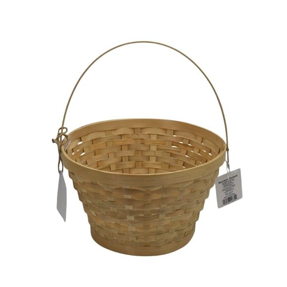 Natural Bamboo Woven Basket With Handle - Picture 1 of 6